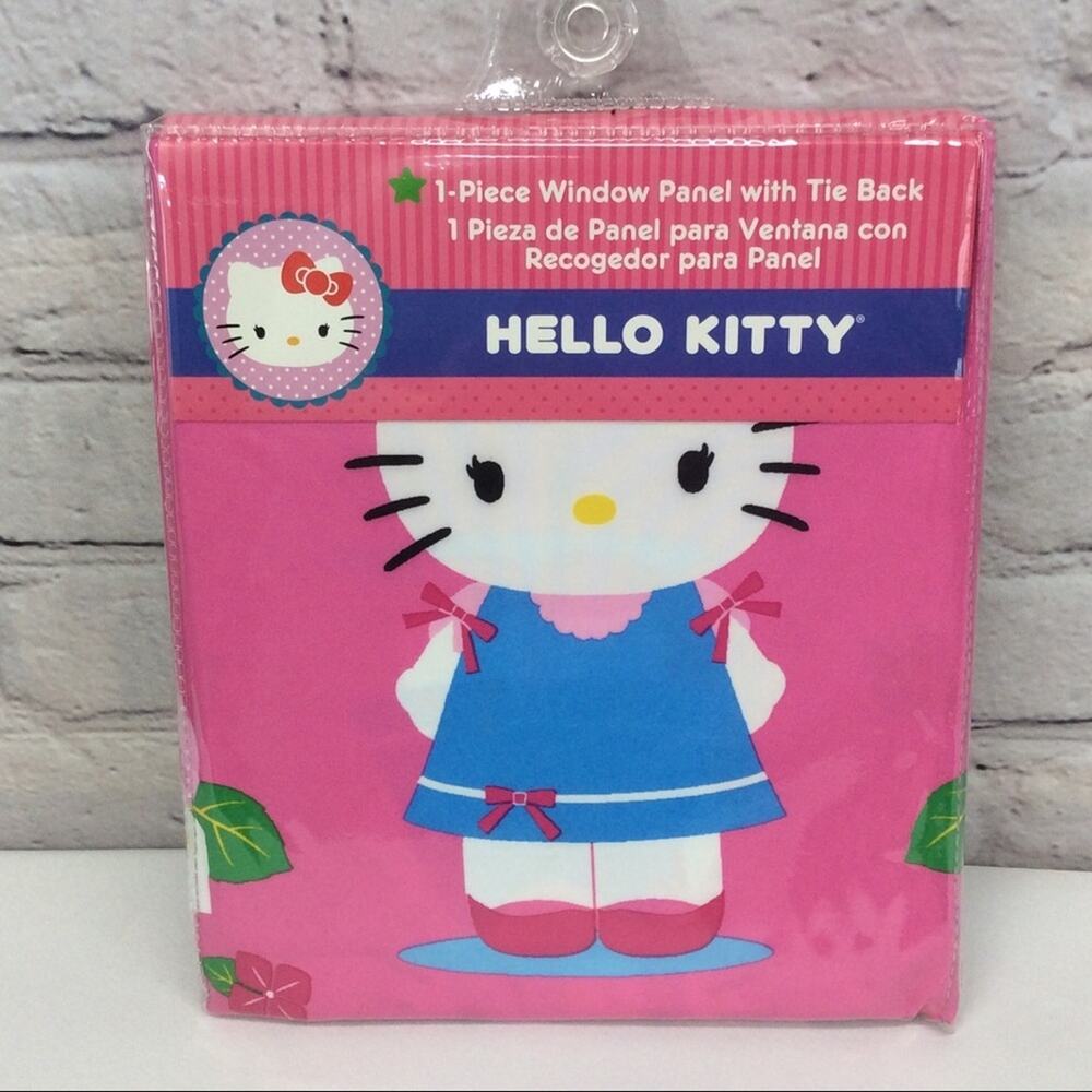 Hello Kitty Girls Window Panel w/Tie Back (1 Panel 1 Tie Back) Decor - Picture 2 of 4